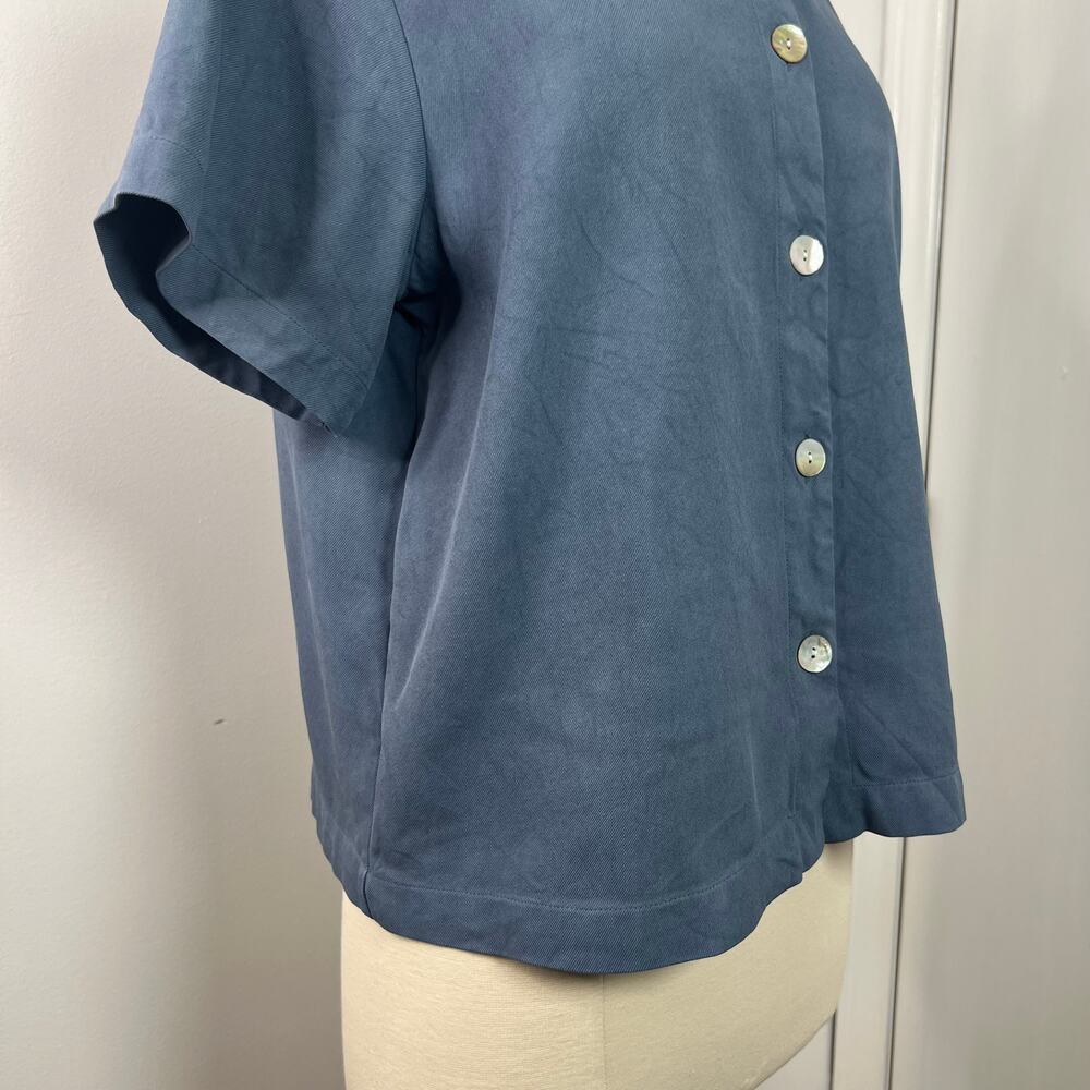 ORVIS Women's 100% Silk Short Sleeve Button Down Shirt Classic Minimalist Size M - Picture 6 of 13